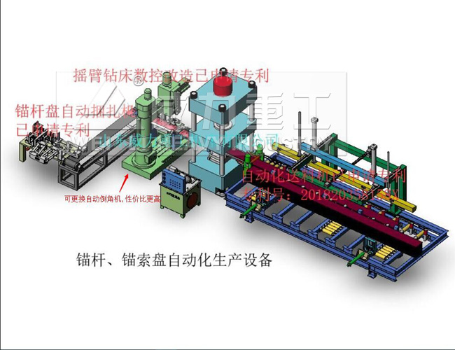 500噸錨桿托盤一次成型油壓機全自動生產線